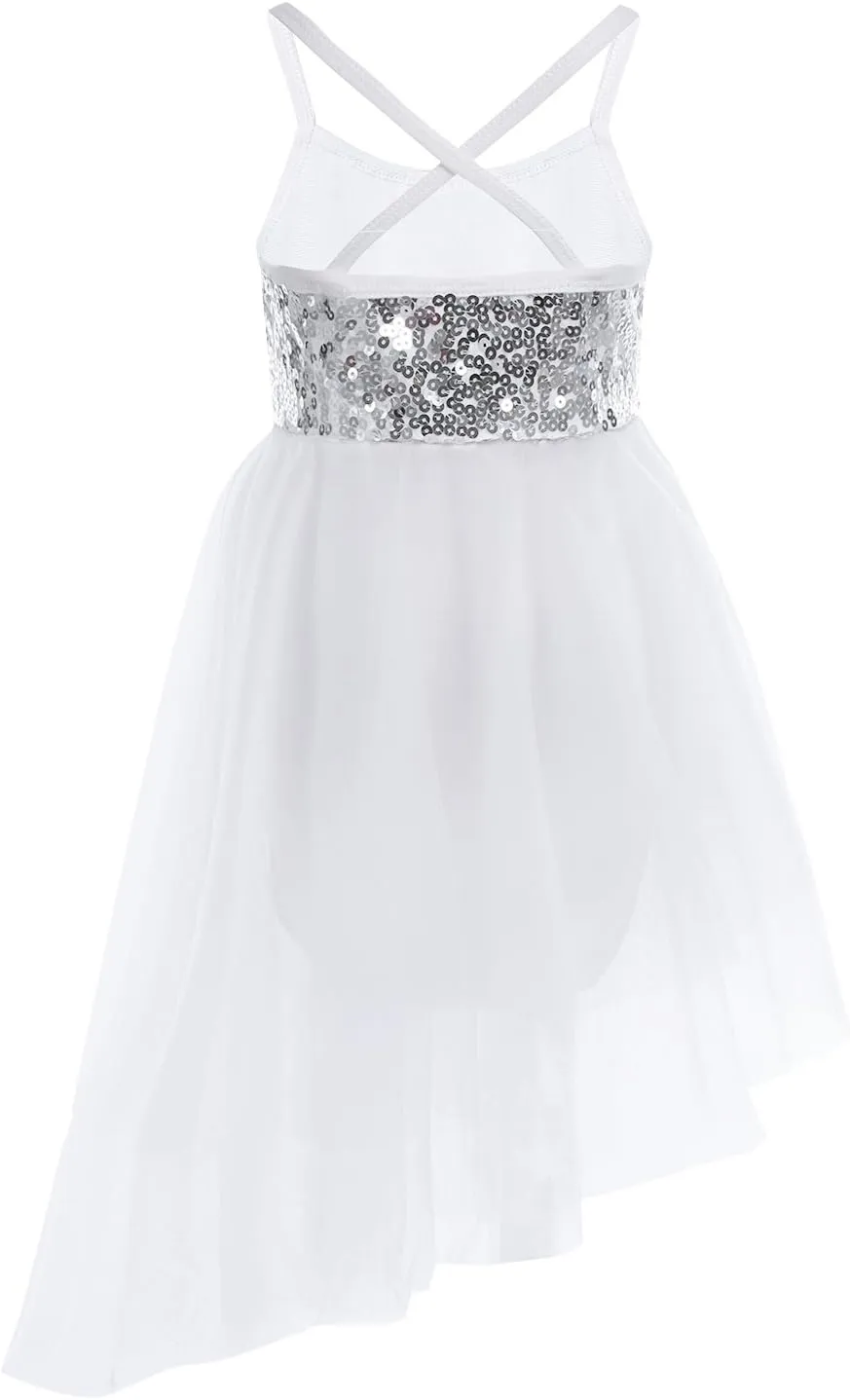 YiZYiF Kids Girl's Sequined Camisole Ballet Dress Chiffon Dance Leotard