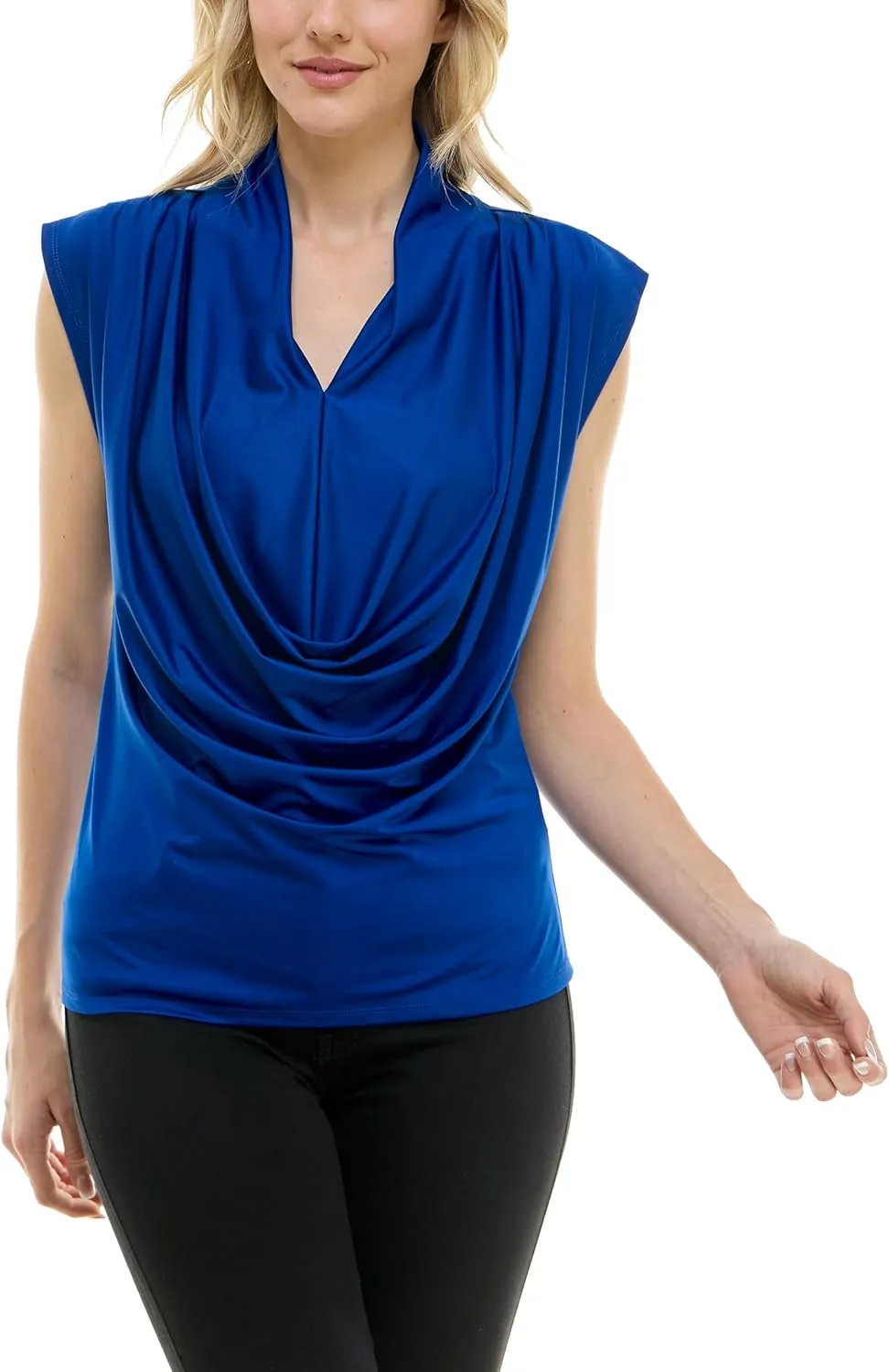 Zac & Rachel Women's Pull on Sleeveless Dty Cowlneck Knit Top