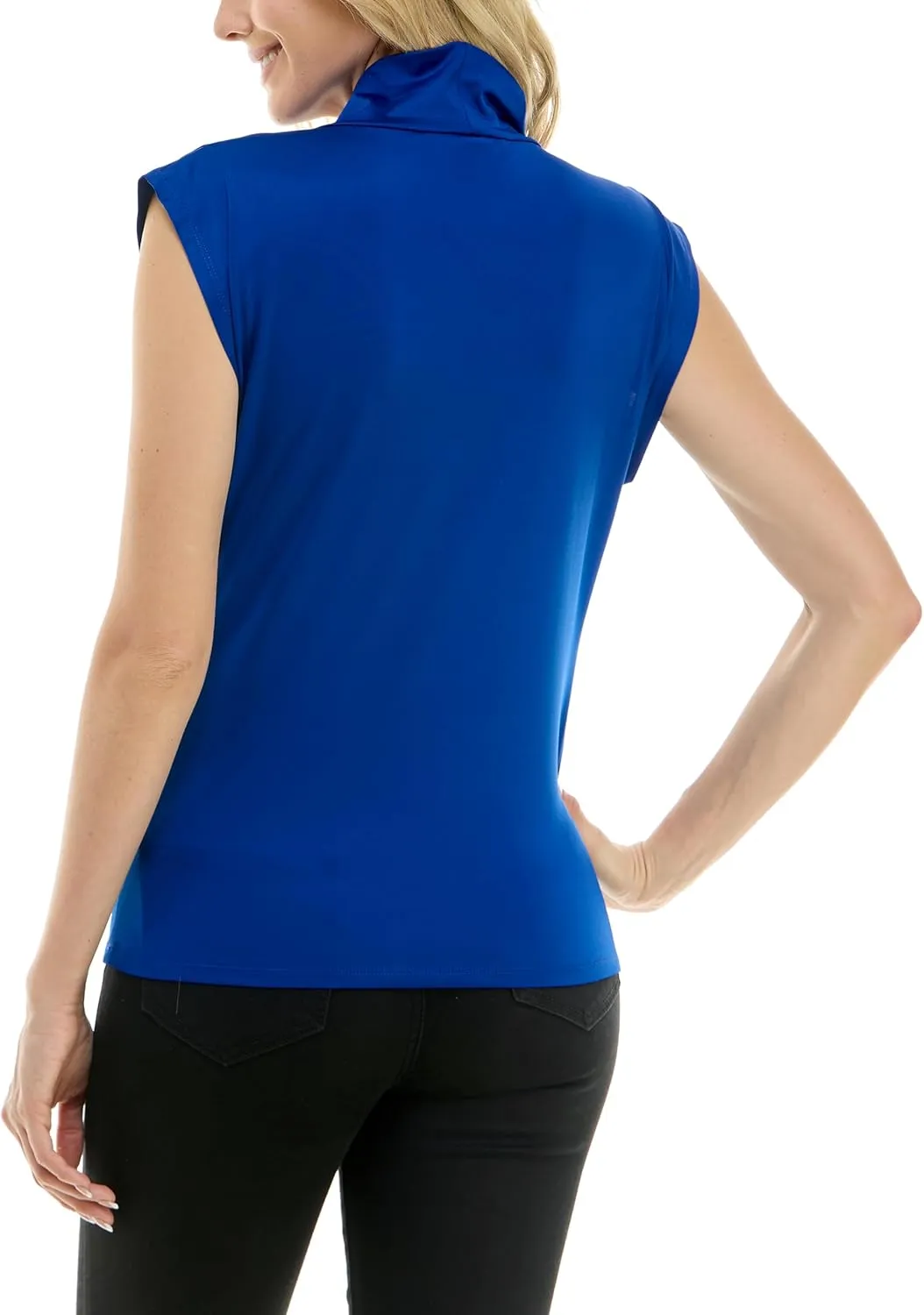 Zac & Rachel Women's Pull on Sleeveless Dty Cowlneck Knit Top