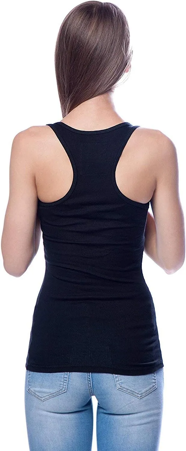 Zenana Outfitters 4 Pack Womens Basic Ribbed Racerback Tank Top