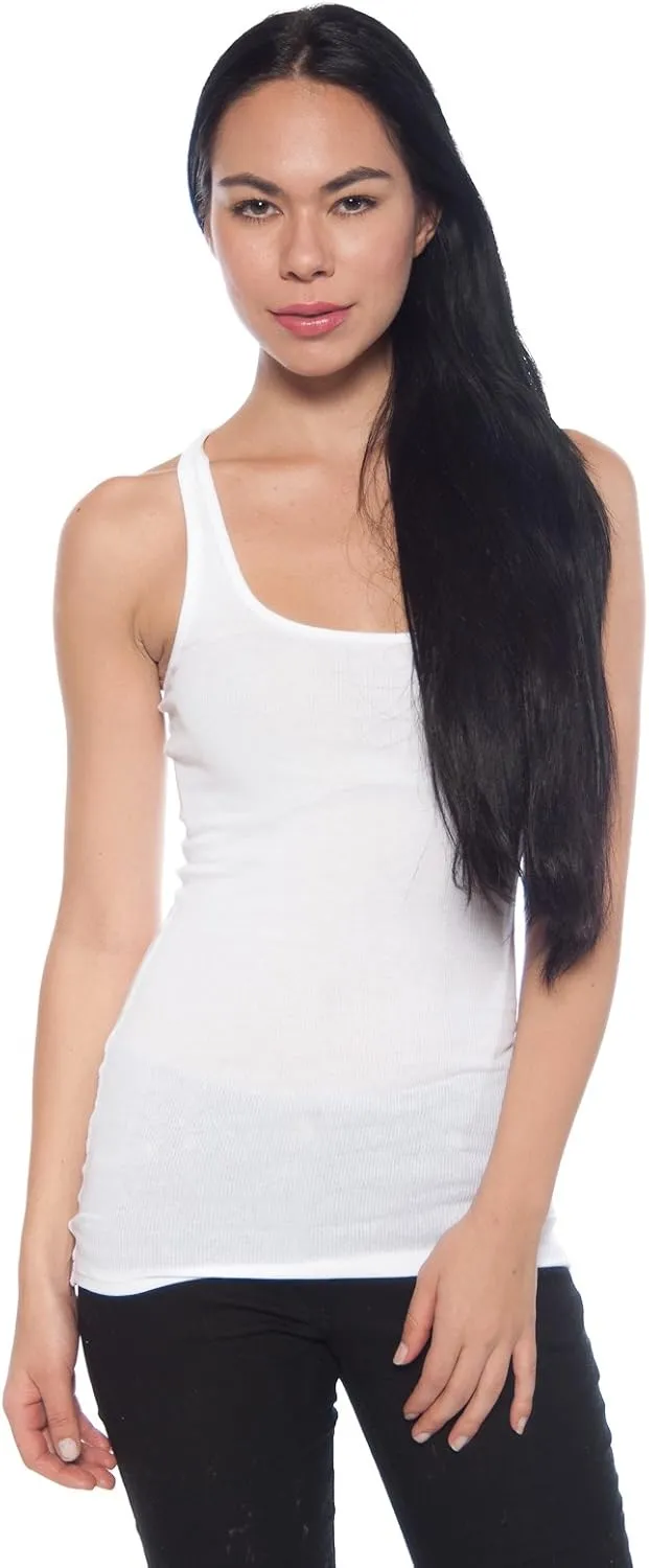 Zenana Outfitters 4 Pack Womens Basic Ribbed Racerback Tank Top